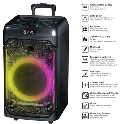 IQ Sound CYBER FLEX12 12-Inch Portable Bluetooth Party Speaker