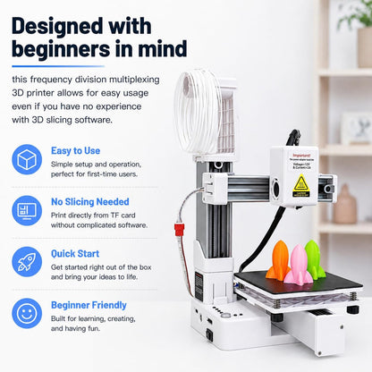 Compact FDM 3D Printer — 100 × 100 × 100 mm