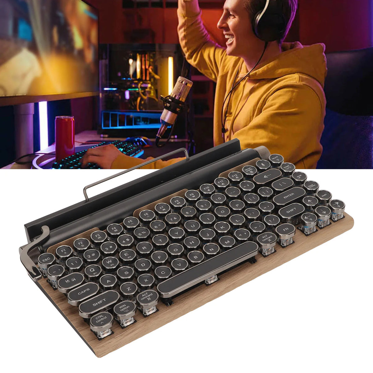 Retro Typewriter Mechanical Keyboard — 83 Keys