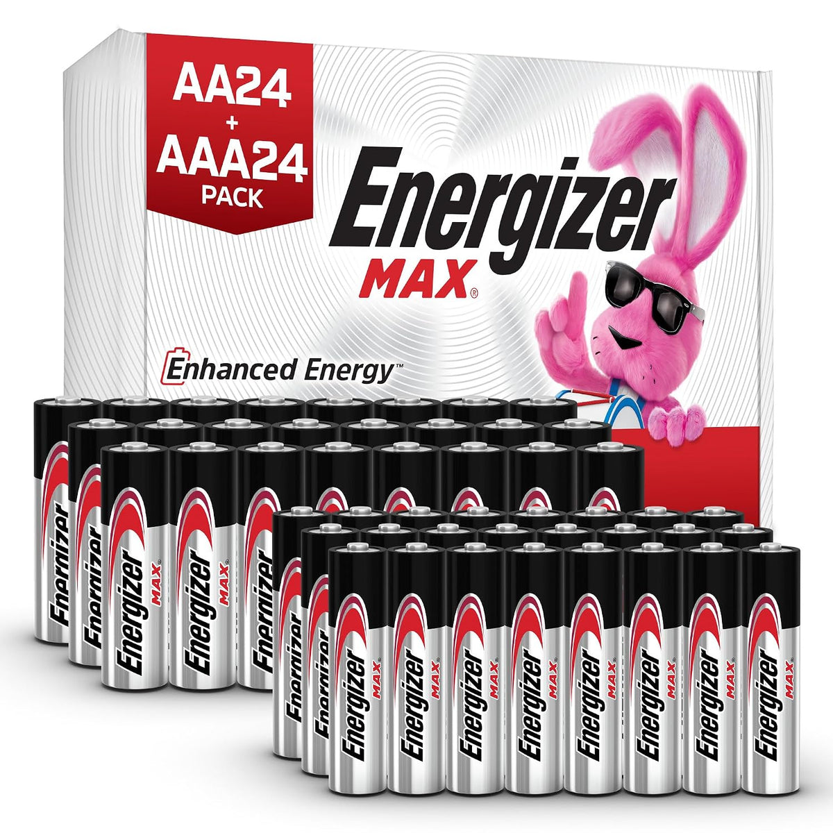 AA and AAA Batteries, 48 Count, Combo Pack Contains 24 Max Double a and 24 Max Triple a Batteries