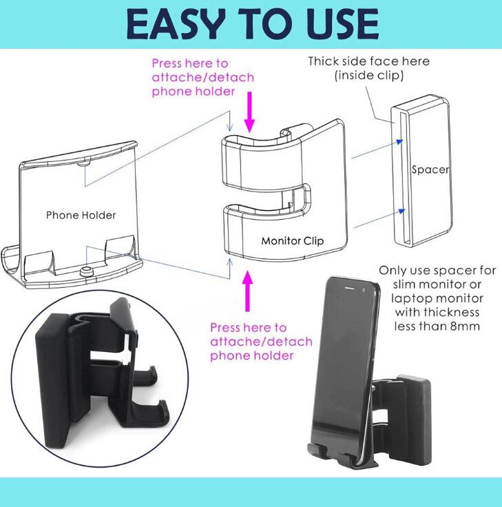 Laptop-Side Phone Holder