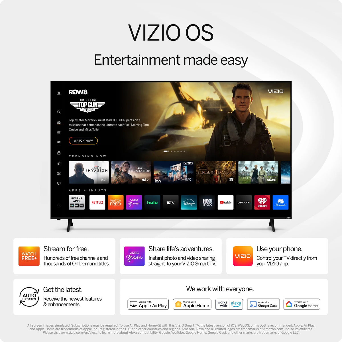 86 in Class 4K UHD LED HDR Smart TV, V4K86C-0804