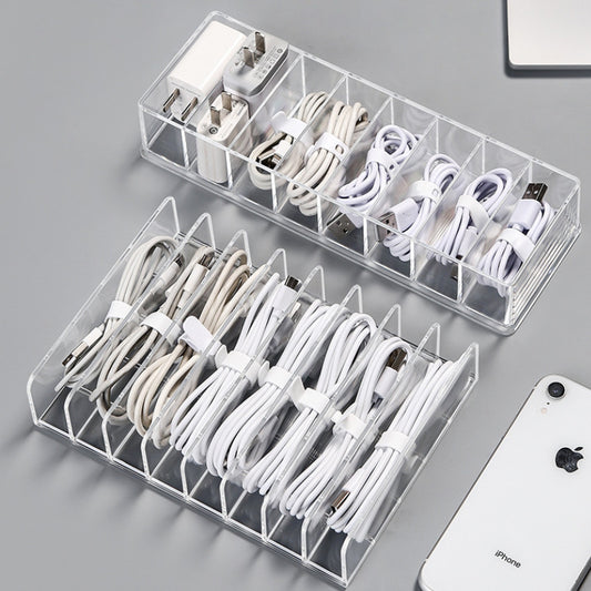 Clear 8-Compartment Cable Organizer