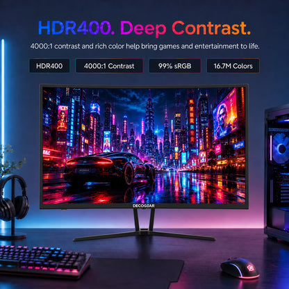 39" Curved Gaming Monitor, 2560X1440 QHD Computer Monitor, 165Hz Curved Monitor, 1Ms MPRT, AMD Freesync Adaptive Sync, USB-C 65W, HDMI 2.0 & DP 1.4, Built-In Speakers