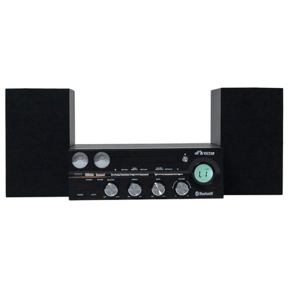 Victor Milwaukee 50W Desktop CD Stereo System W Bluetooth, CD Player & FM Radio