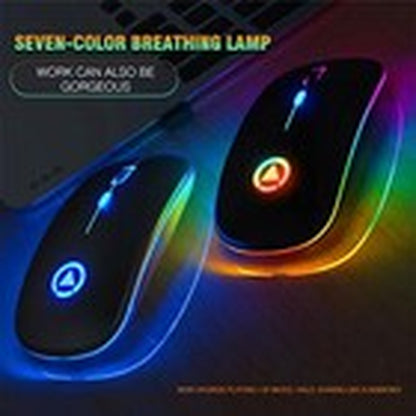 2.4Ghz Wireless Optical Mouse USB Rechargeable RGB Cordless Mice for PC Laptop