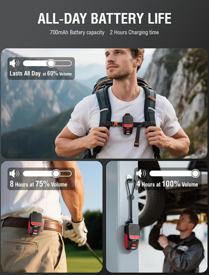 GBEAST Wearable Clip-On Bluetooth Speaker — Red