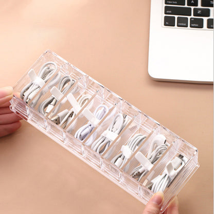 Clear 8-Compartment Cable Organizer