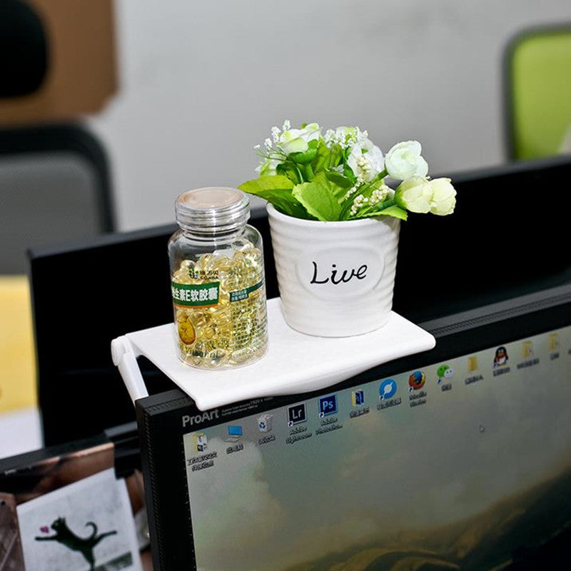 Adjustable Monitor-Top Storage Shelf
