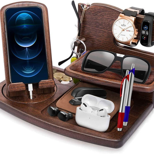 Wooden Desk Dock & Organizer