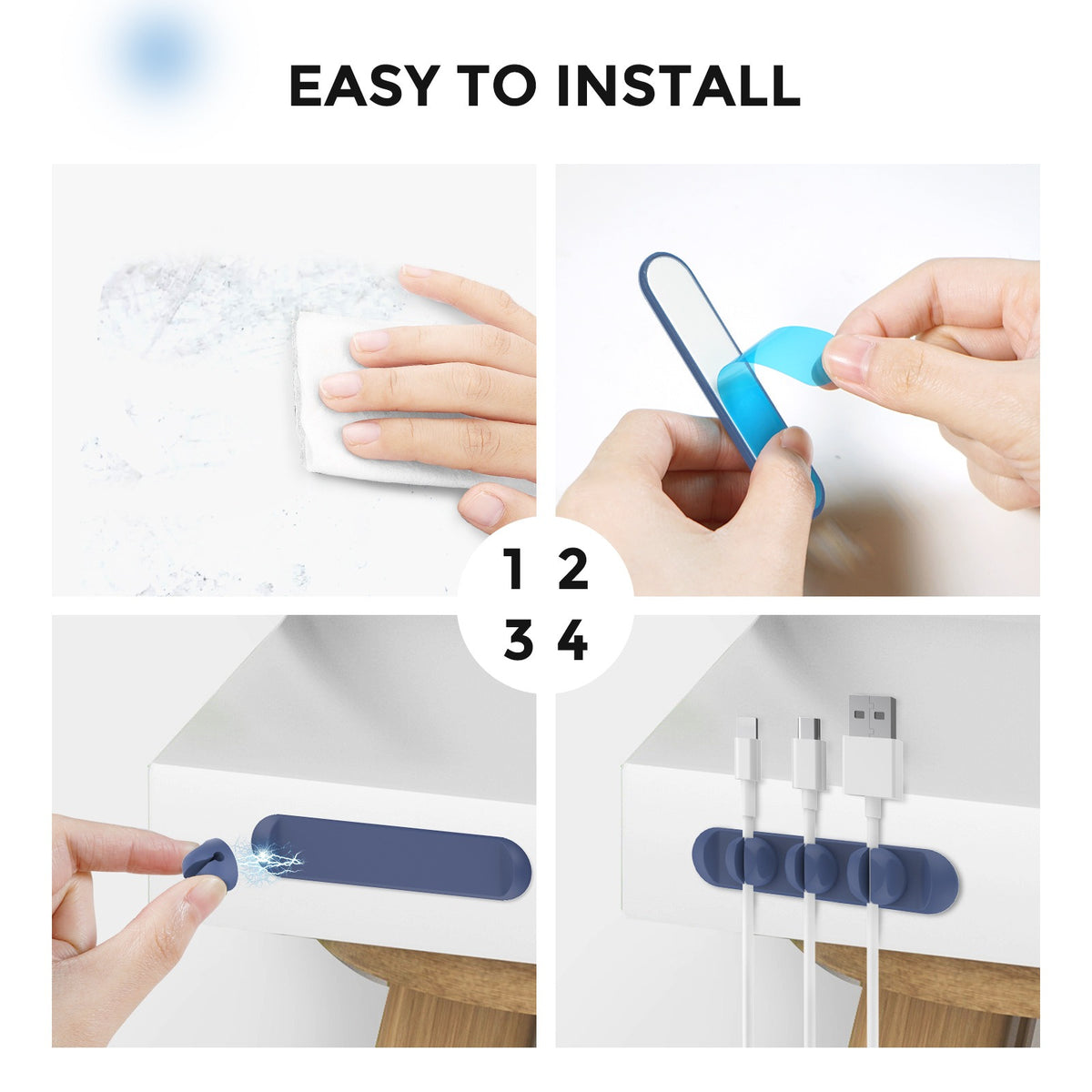 Magnetic Desktop Cable Holder