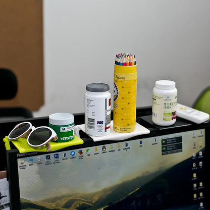 Adjustable Monitor-Top Storage Shelf