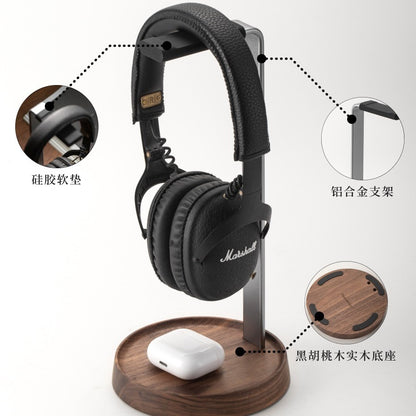 Walnut-Base Headphone Stand