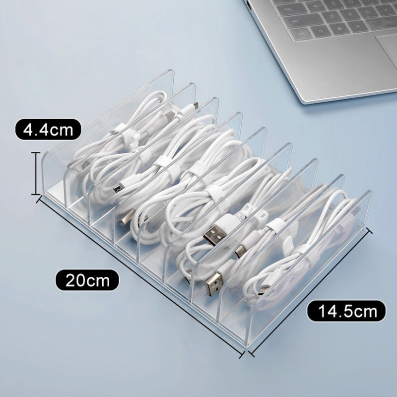 Clear 8-Compartment Cable Organizer