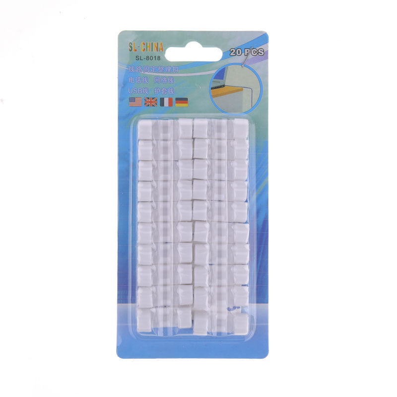 Self-Adhesive Cable Clips — 20-Pack