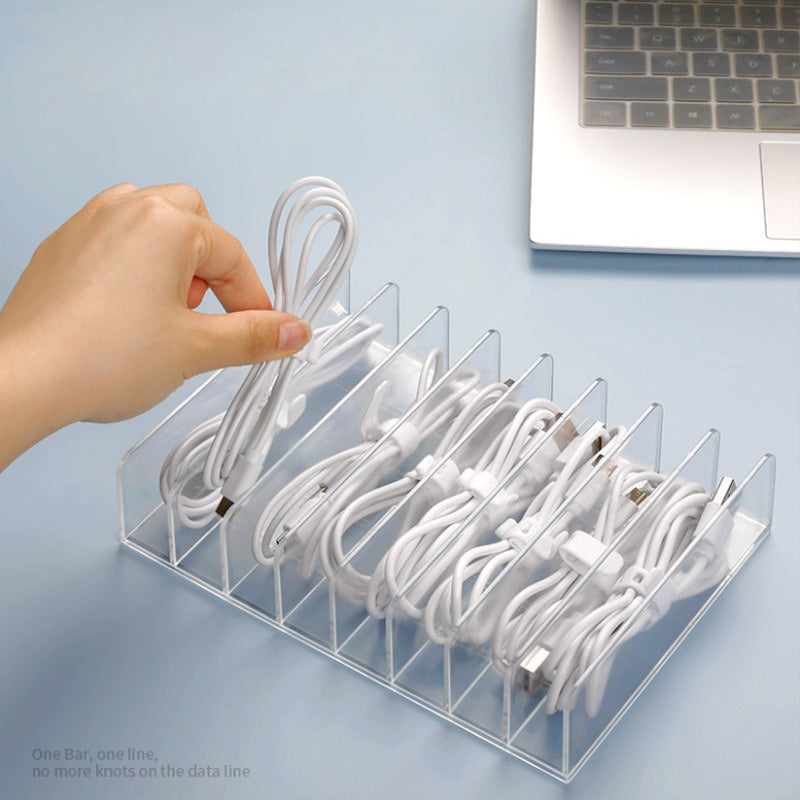 Clear 8-Compartment Cable Organizer