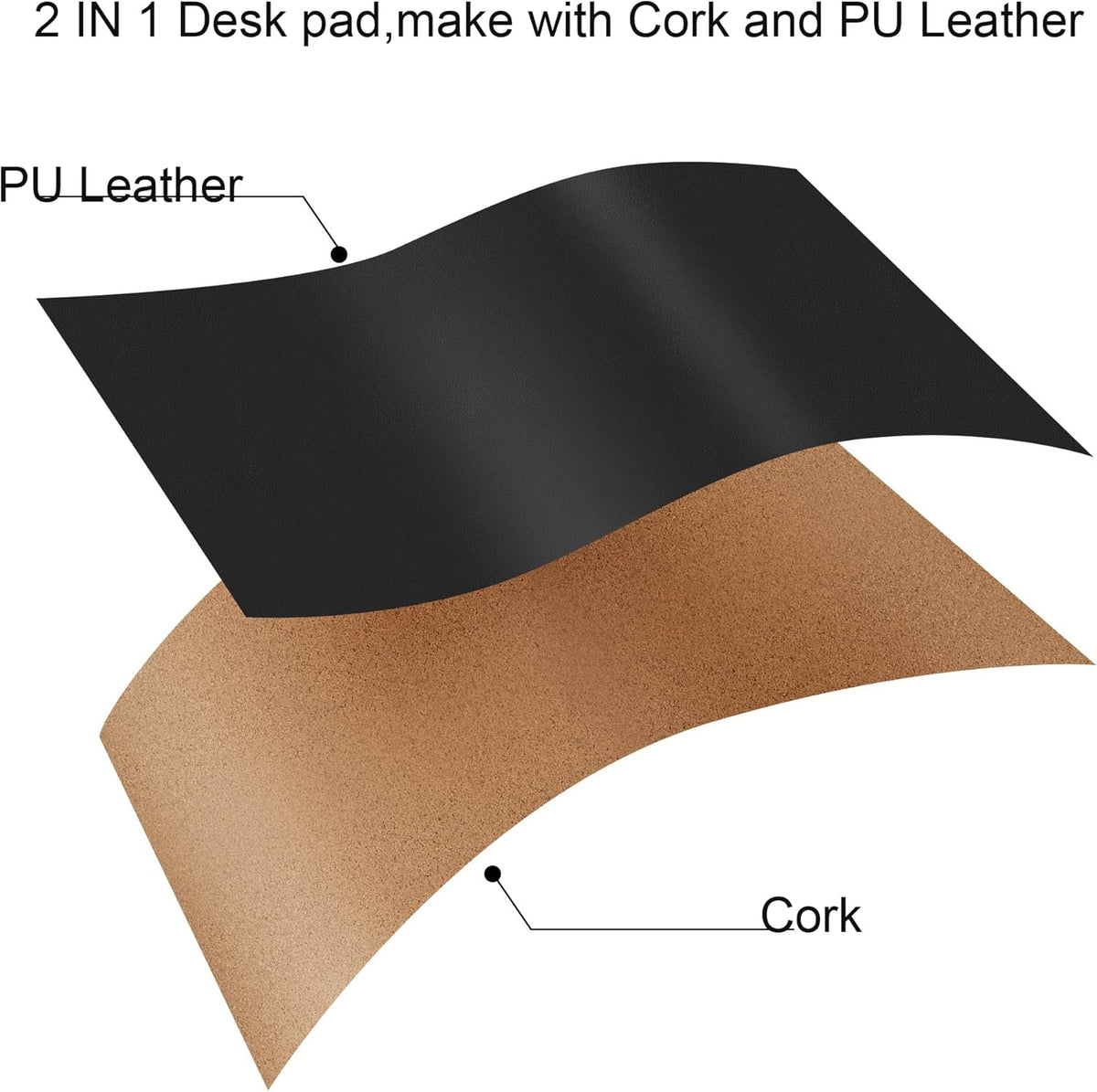 Chihein Cork & PU Leather Desk Mat — 32 × 20 in