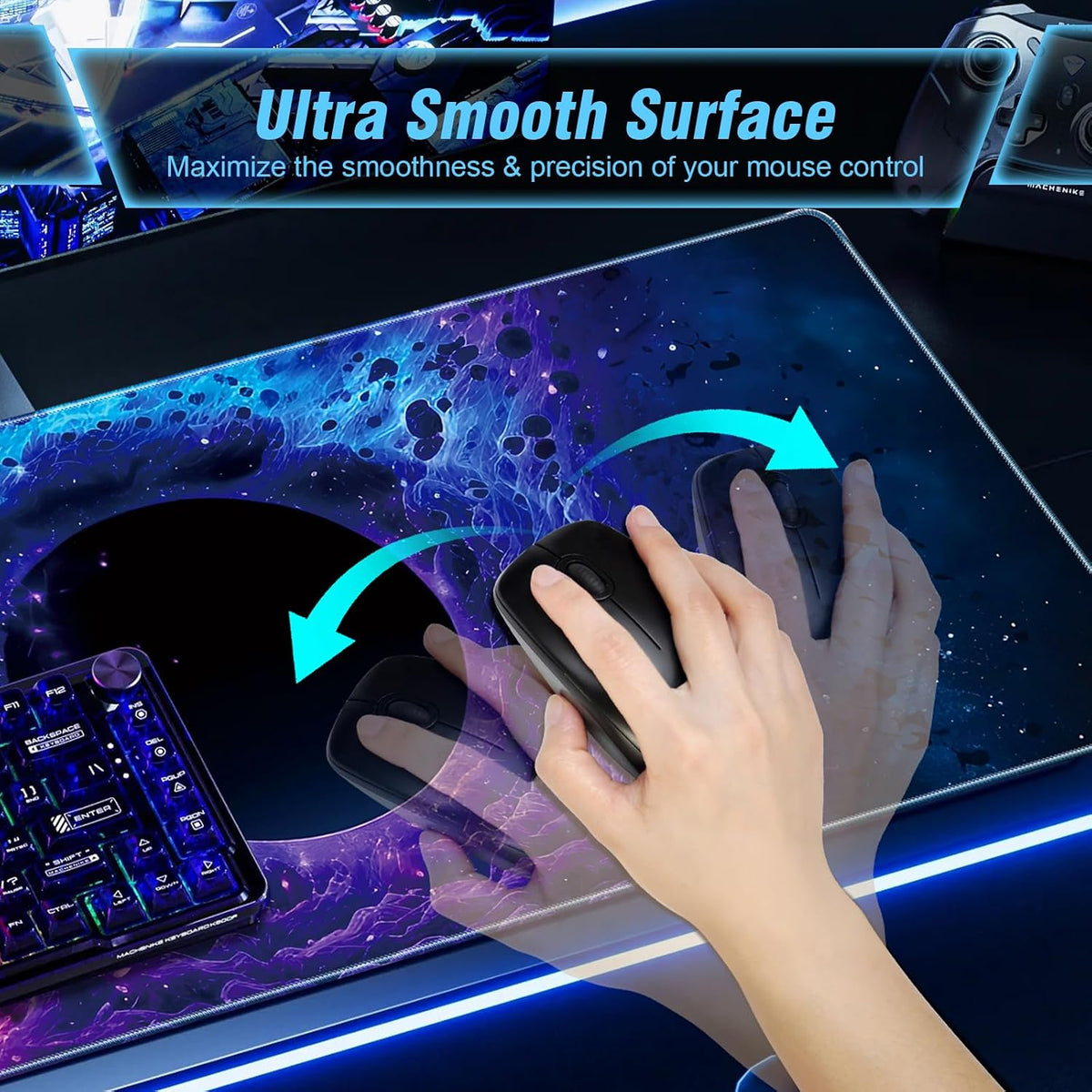 Black Hole XXL Gaming Mouse Pad — 31.5 × 11.8 in