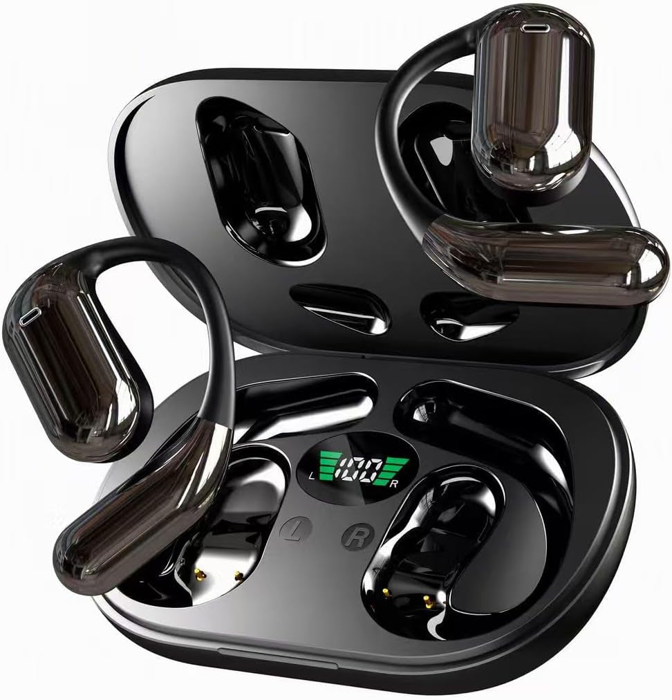 Hsility Wireless Sport Earbuds — Ear Hooks & Charging Case