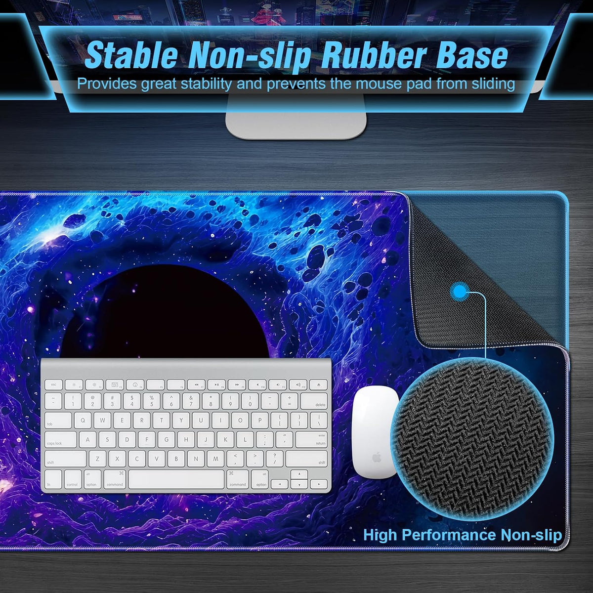 Black Hole XXL Gaming Mouse Pad — 31.5 × 11.8 in