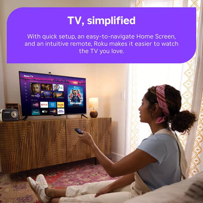 Roku 40" Select Series 1080P Full HD Smart Roku TV with Voice Remote Streaming Live Local News, Sports, & Movies