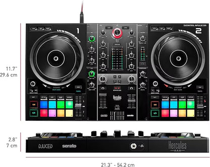 Djcontrol Inpulse 500: 2-Deck USB DJ Controller for Serato DJ and DJUCED (Included)