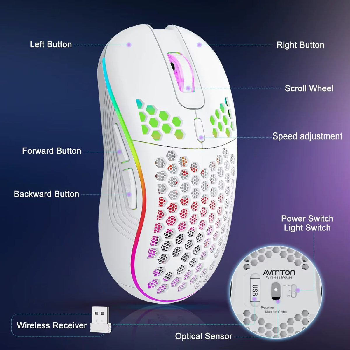 Rechargeable RGB Wireless Gaming Mouse