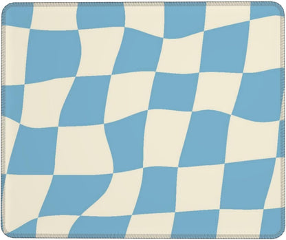 Blue Checkered Mouse Pad — 8.3 × 10.3 in