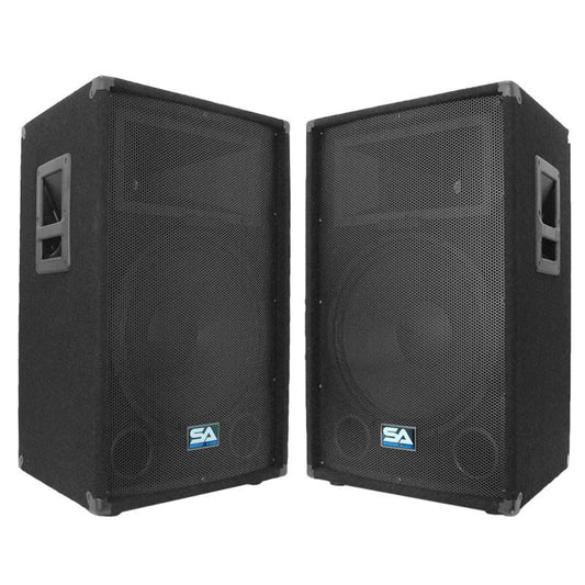 SA-15T - Pair of 15 Inch PA / DJ / Band Speaker Cabinets with Titanium Horns