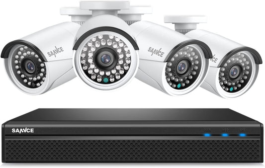 4K POE Security Camera System - 8CH 8MP NVR Recorder with 4PCS 5MP Outdoor Bullet Surveillance Cameras, Power over Ethernet, Easy Mobile Access with APP Alert(No HDD)
