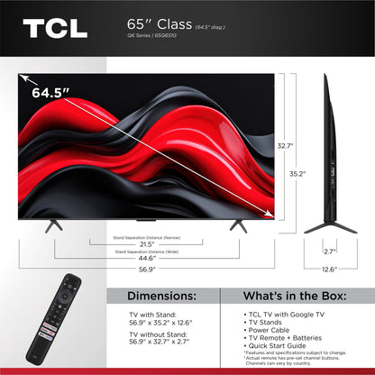 65" Class Q6 Series QLED 4K UHD HDR Smart Google TV (New 2024) - 65Q651G