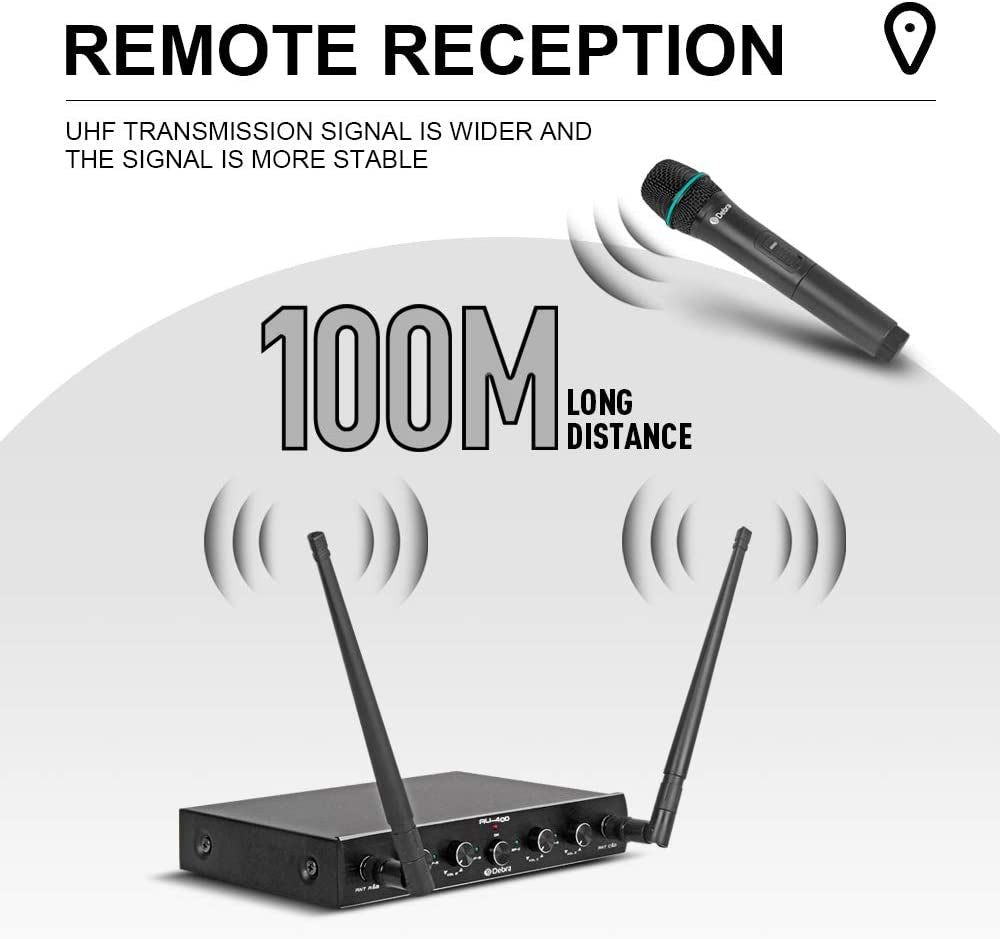 Debra Audio Pro UHF 4 Channel Wireless Microphone System