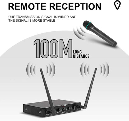 Debra Audio Pro UHF 4 Channel Wireless Microphone System