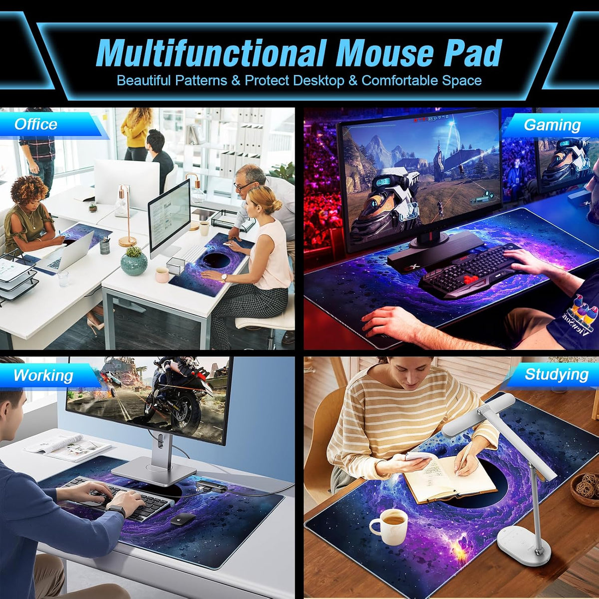 Black Hole XXL Gaming Mouse Pad — 31.5 × 11.8 in