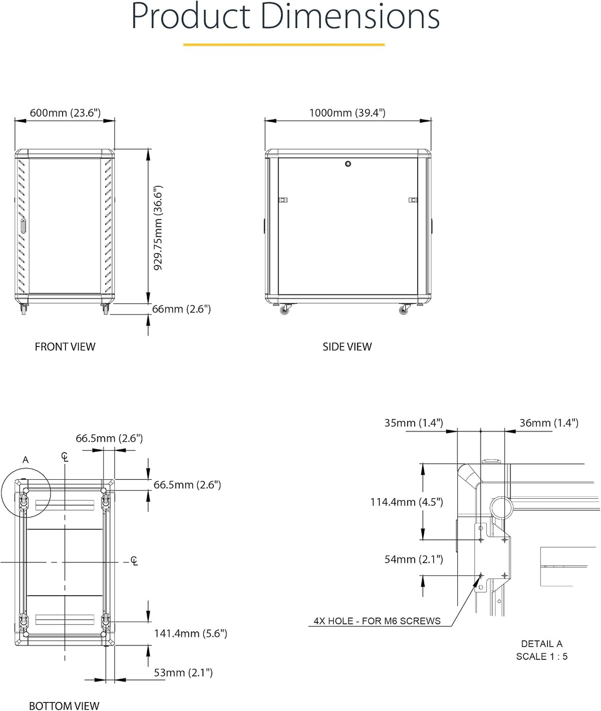 Startech 18U Enterprise-Grade Server Rack Cabinet, 19In Enclosed 4-Post Rack with 33In (83Cm) Mounting Depth and 1764Lb (800Kg) Weight Capacity