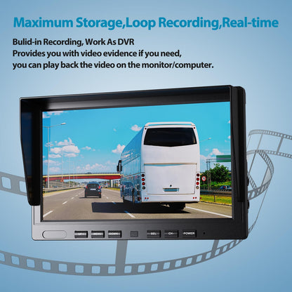 10" HD 1080P Wired Backup Camera with 10" Dual Split Screen Monitor