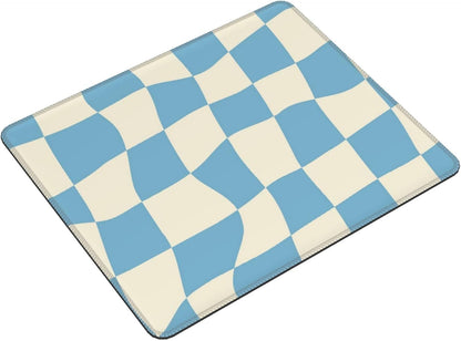Blue Checkered Mouse Pad — 8.3 × 10.3 in